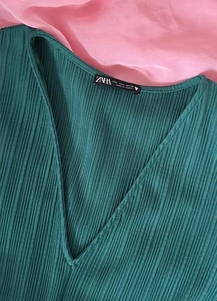 Зелена сукна zara 💚⚜️з бантиком 2