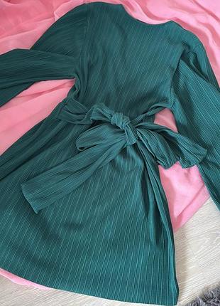 Зелена сукна zara 💚⚜️з бантиком 5