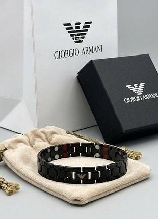 Чоловічий браслет armani, браслет армані на подарунок хлопцю, чоловічий брендовий браслет на руку