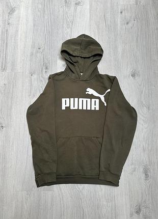 Оригінальний батнік puma / худі пума хакі з логотипом