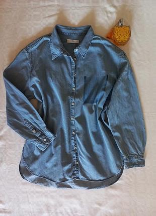 Стильная брендовая джинсовая рубашка / рубашка mango denim (размер s / m)