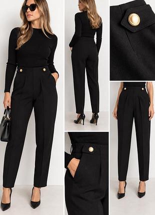 Брюки жіночі h&m чорні з високою талією. нові. xs