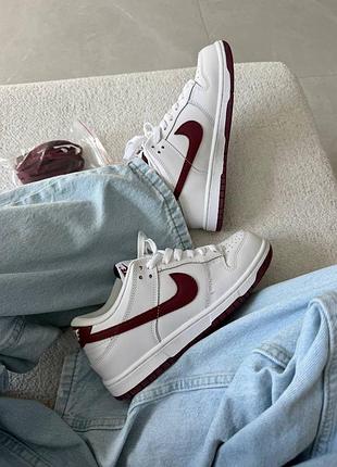 Кросівки nike sb dunk “white / burgundy”
