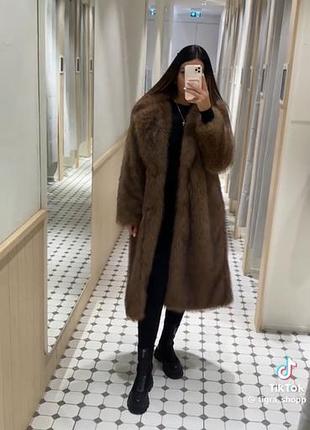 Жіноча шуба stradivarius, коричнева