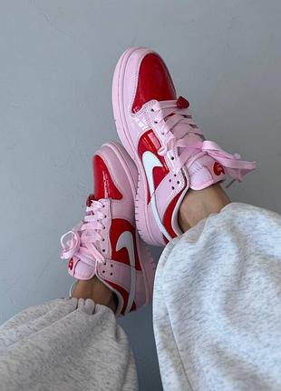 Кросівки nike sb dunk |  valentines day red / pink 3