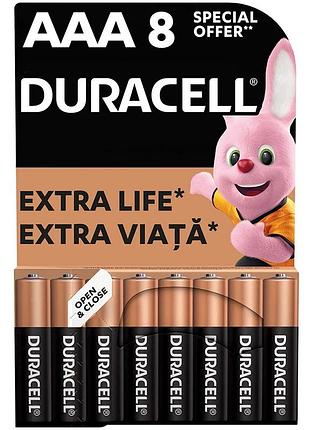 Элемент питания aaa lr03 mn2400 уп. 1x8 шт. duracell (6409630)