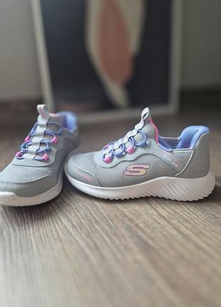 Кросівки жіночі skechers uno stand on air сірі з рожевим