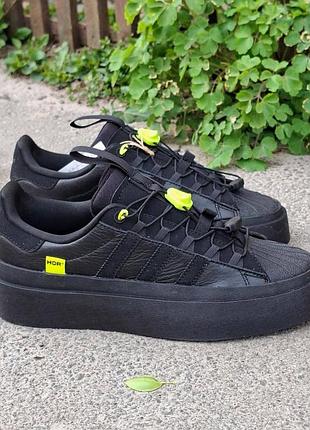 Оригінальні чоловічі шкіряні чорні кросівки adidas superstar hör 43 1/3р, 44р.