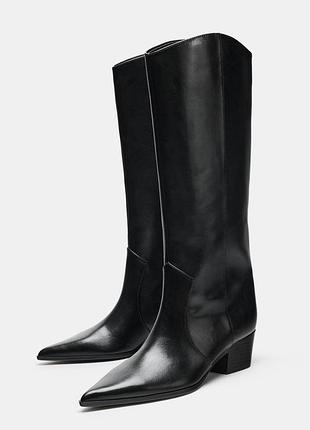 Ковбойські чоботи на підборах zara