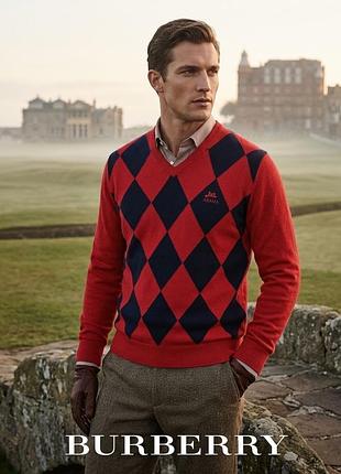 Чоловічий вовняний светр burberry golf оригинал (100% lambswool) l