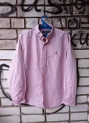 Чоловіча сорочка polo ralph lauren рожева в смужку