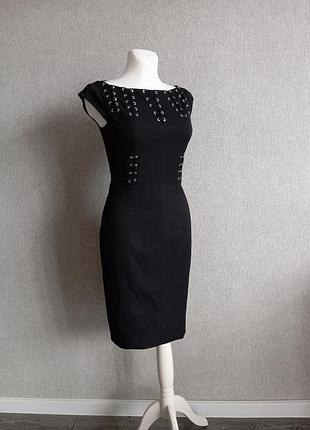 ✨ роскошное элегантное черное платье-футляр со шнуровкой от бренда karen millen ✨