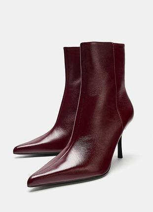 Шкіряні черевики на високих підборах zara