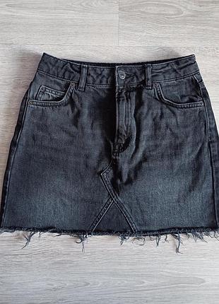 Джинсовая мини юбка topshop moto