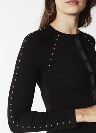 Стильний чорний кардиган karen millen із заклепками, розмір s (uk 8)