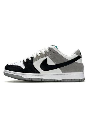 Кроссовки женские nike sb dunk low pro white grey black