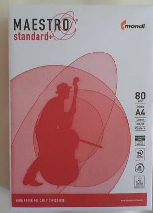 Бумага офисная maestro standart а4 80 г/м2 500 листов класс b a4.80.maestro.standart.plus