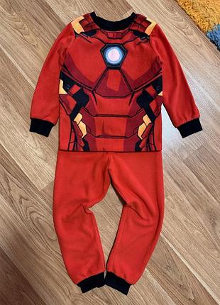 H&m піжама для хлопчика marvel флісова червона р 104