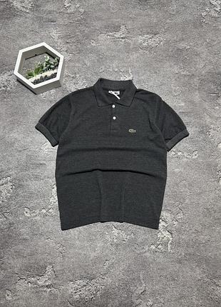 Поло lacoste чоловіче сіре оригінал лакост теніска бавовна крокодил