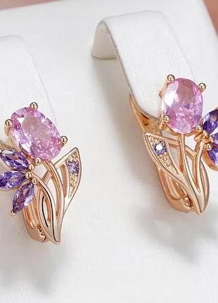 Сережки fallon jewelry позолота, медичне золото. довжина 12 мм. ширина 17 мм.