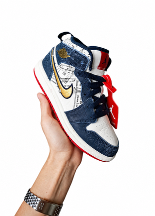 Кросівки дитячі jordan 1 mid se gs rivals