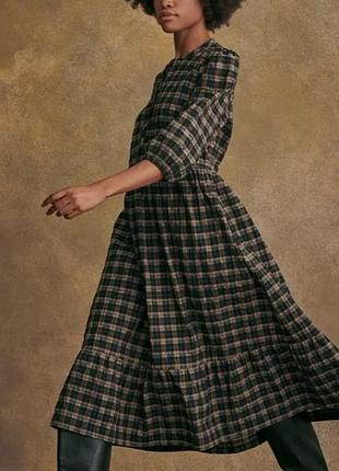 Сукня міді в клітинку barbour modern heritage р.40eur,l