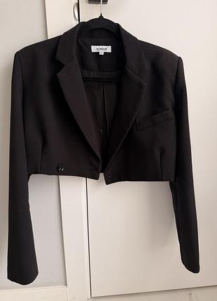 Піджак жіночий вкорочений чорний під zara