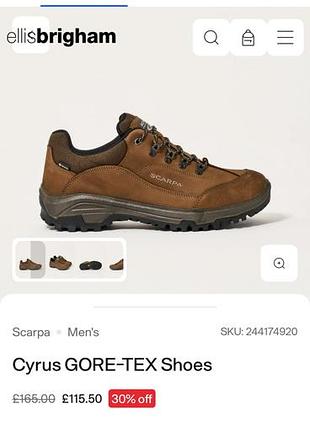 Черевики чоловічі scarpa cyrus gore-tex, коричневі