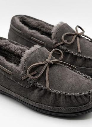 Мокасини жіночі l.l.bean графітові, розмір 37, довжина устілки 24 см, замша, хутро