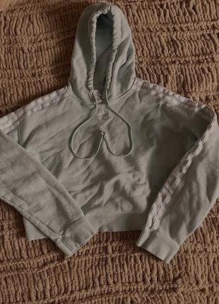 Жіноче худі adidas вкорочене м'ятного кольору