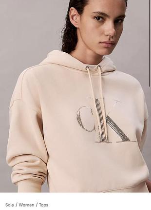 Худі жіноче calvin klein на флісі, бежеве