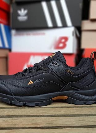 Чоловічі кросівки adidas terrex gore tex чорні з помаранчевим