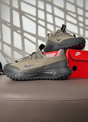 Водонепроникні кросівки nike acg mountain fly low gtx olive grey