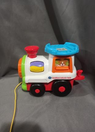 Паровоз каталка из набора vtech go! go! smart animals roll &amp; spin pet train (также известный как super train fantastico-rigolo в серии tut tut ani 2