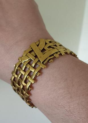 Браслет-манжета жіночий ysl вінтажний золотистий