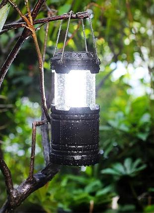 Ліхтар кемпінговий 30 led 3 вт батарейний світлодіодний чорний пластиковий powe line