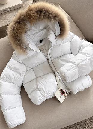 Куртка пуховик moncler білий пуховик