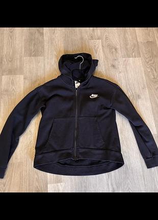 Кофта підліткова nike чорна на змійці з капюшоном 146