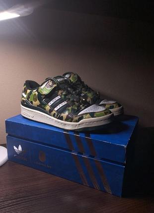 Кросівки чоловічі adidas x bape forum low камуфляж