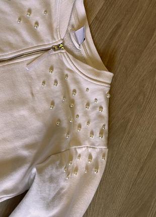 Кофта для дівчинки lindex біла з бусинками 4