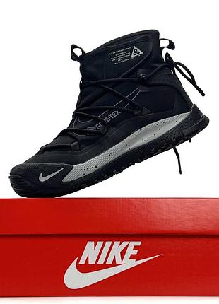 Мужские зимние кроссовки nike acg air terra antarktik fur black light grey