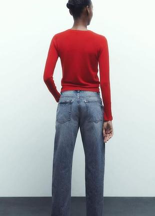 Красный свитер лонгслив zara 4