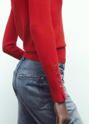 Красный свитер лонгслив zara 5