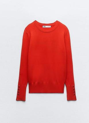 Красный свитер лонгслив zara 9