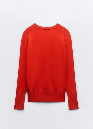 Красный свитер лонгслив zara 7