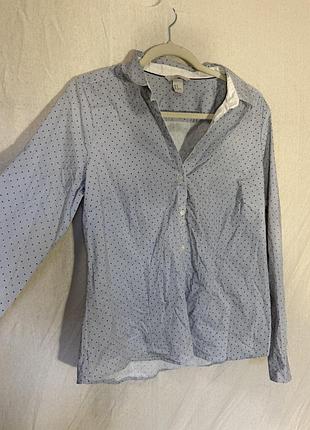 Сорочка жіноча h&m блакитна в горох