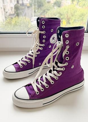 Женские высокие фиолетовые кеды converse chuck taylor all star knee high