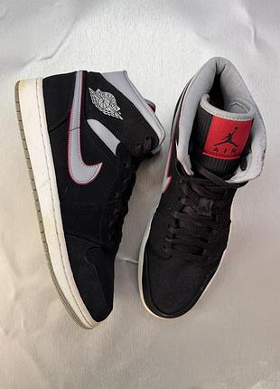 Кросівки air jordan 1 mid black 3