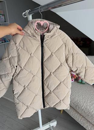 Куртка для дівчинки zara стьобана бежева 4