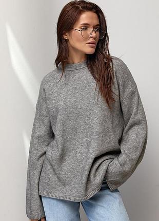 Вязаный джемпер oversize с широкими рукавами мод 9064